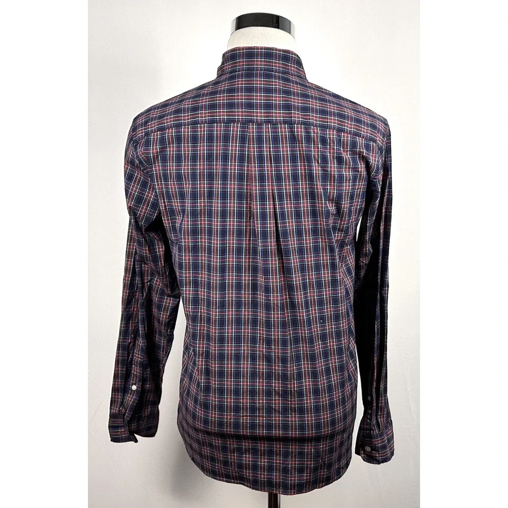 Vineyard Vines Small Classic Fit Shirt Red Blue Green Plaid Cotton Blend